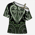 Custom Aotearoa Ngati Awa Cross Shoulder Shirt Maori Tribal Pattern