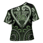 Custom Aotearoa Ngati Awa Cross Shoulder Shirt Maori Tribal Pattern