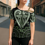 Custom Aotearoa Ngati Awa Cross Shoulder Shirt Maori Tribal Pattern