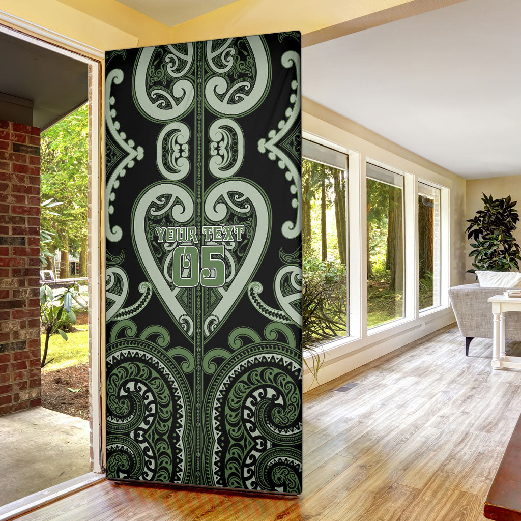 Custom Aotearoa Ngati Awa Door Cover Maori Tribal Pattern