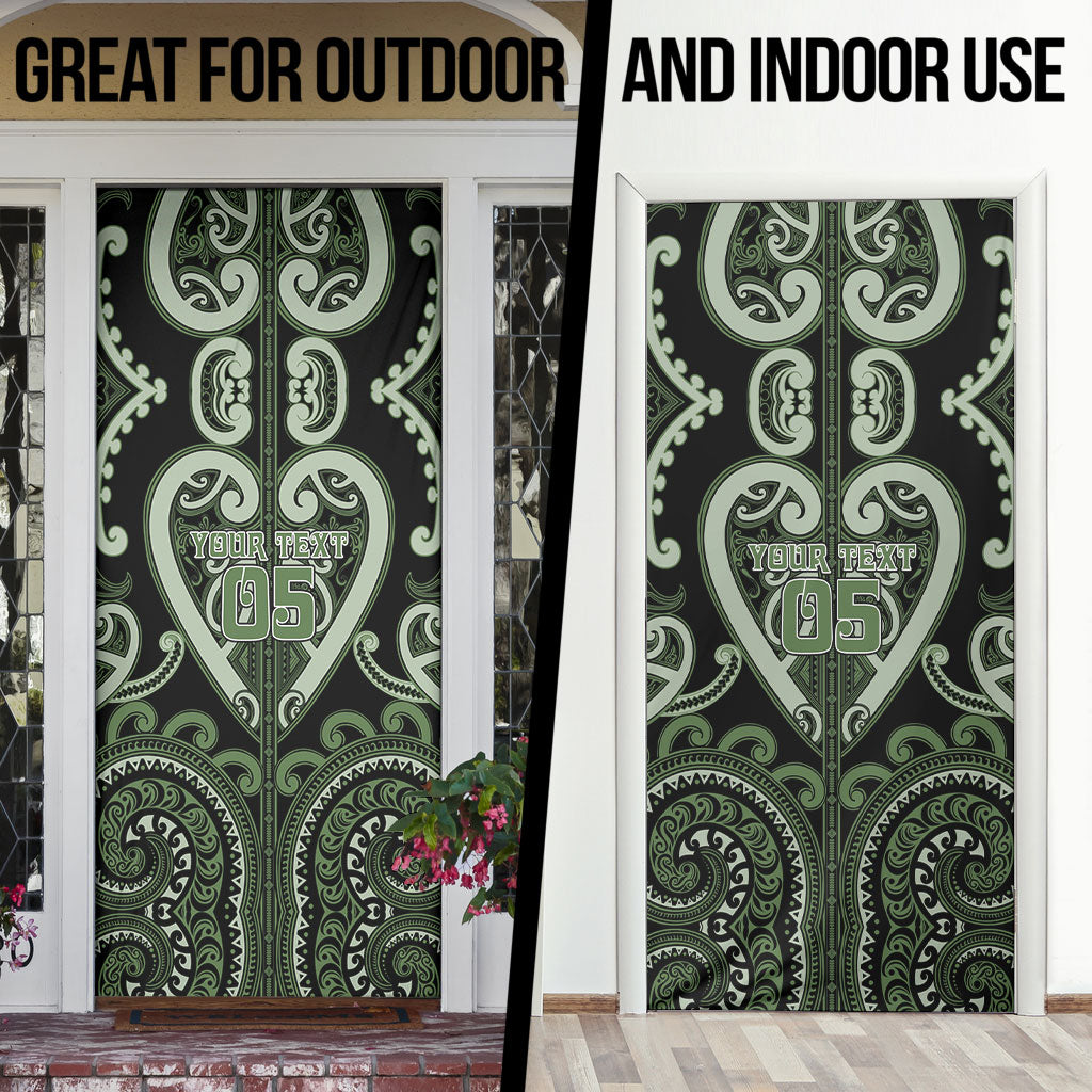 Custom Aotearoa Ngati Awa Door Cover Maori Tribal Pattern
