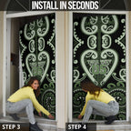Custom Aotearoa Ngati Awa Door Cover Maori Tribal Pattern