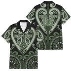Custom Aotearoa Ngati Awa Family Matching Off Shoulder Maxi Dress and Hawaiian Shirt Maori Tribal Pattern