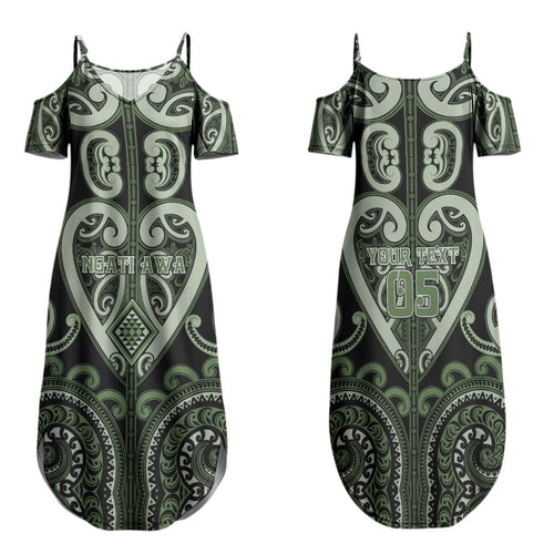 Custom Aotearoa Ngati Awa Family Matching Summer Maxi Dress and Hawaiian Shirt Maori Tribal Pattern