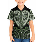 Custom Aotearoa Ngati Awa Kid Hawaiian Shirt Maori Tribal Pattern