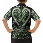 Custom Aotearoa Ngati Awa Kid Hawaiian Shirt Maori Tribal Pattern