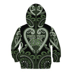 Custom Aotearoa Ngati Awa Kid Hoodie Maori Tribal Pattern