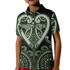 Custom Aotearoa Ngati Awa Kid Polo Shirt Maori Tribal Pattern