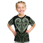 Custom Aotearoa Ngati Awa Kid T Shirt Maori Tribal Pattern