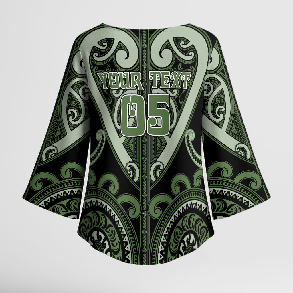 Custom Aotearoa Ngati Awa Kimono Sleeve Blouse Maori Tribal Pattern