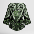 Custom Aotearoa Ngati Awa Kimono Sleeve Blouse Maori Tribal Pattern
