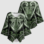 Custom Aotearoa Ngati Awa Kimono Sleeve Blouse Maori Tribal Pattern
