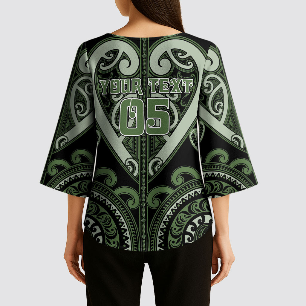 Custom Aotearoa Ngati Awa Kimono Sleeve Blouse Maori Tribal Pattern