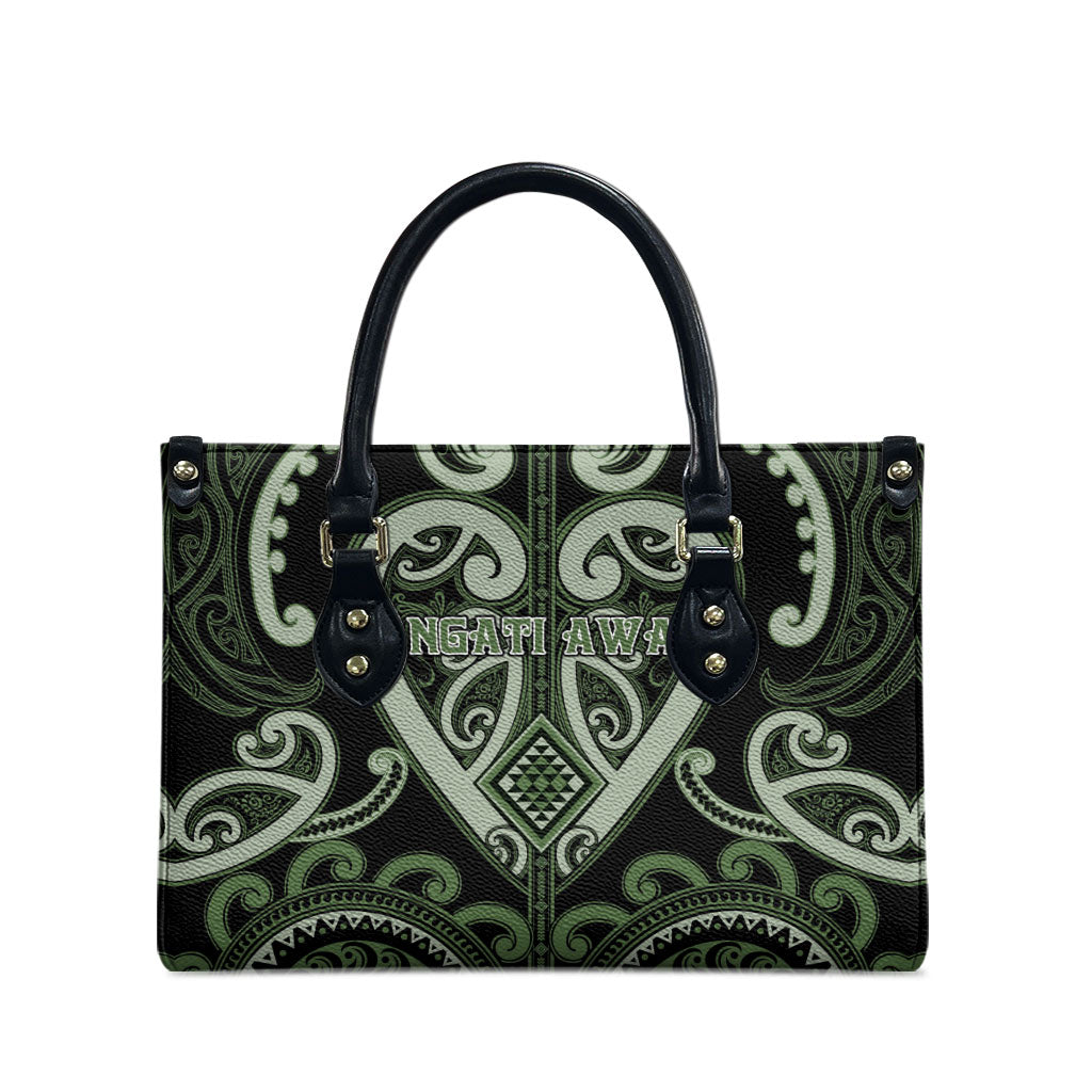 Aotearoa Ngati Awa Leather Bag Maori Tribal Pattern