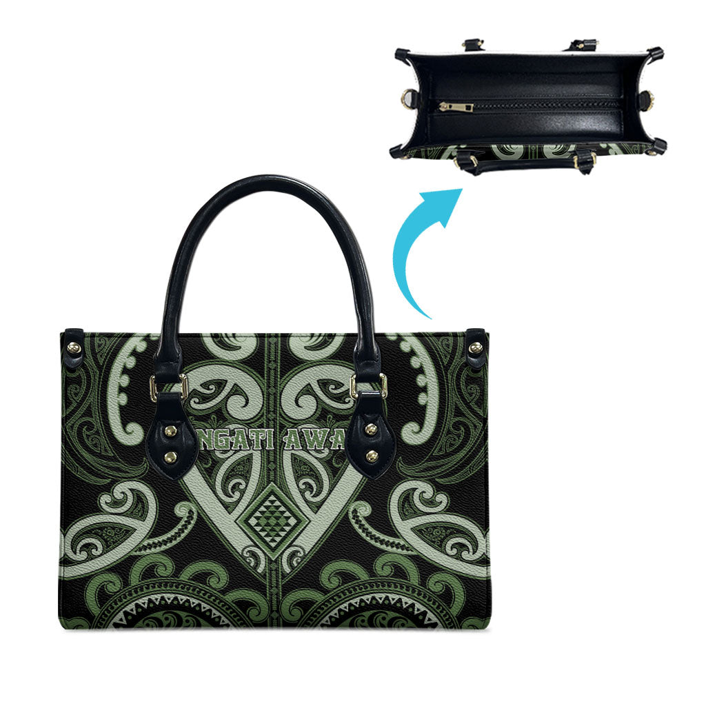 Aotearoa Ngati Awa Leather Bag Maori Tribal Pattern