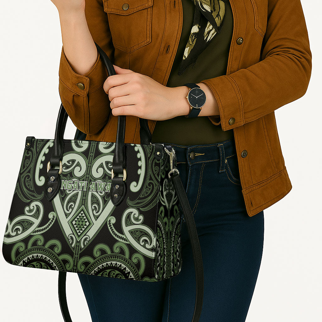 Aotearoa Ngati Awa Leather Bag Maori Tribal Pattern