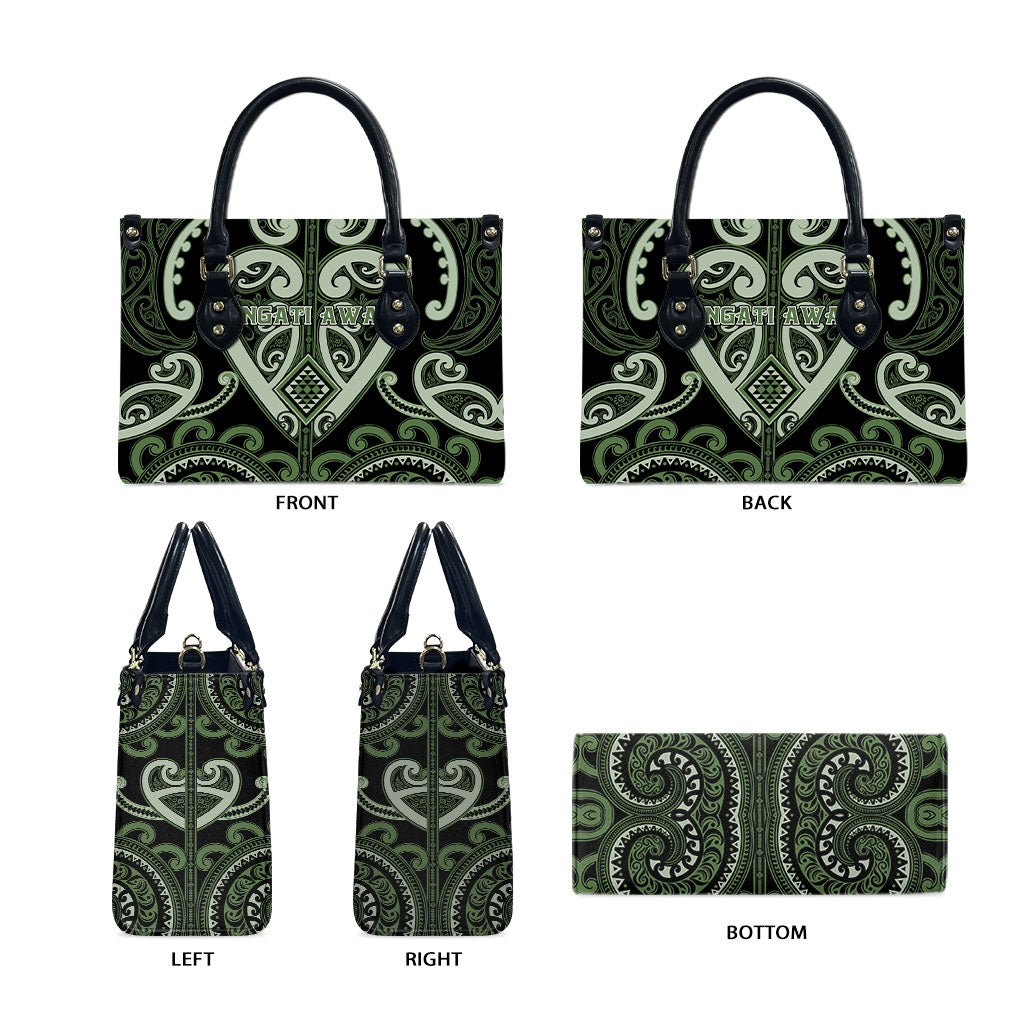 Aotearoa Ngati Awa Leather Bag Maori Tribal Pattern