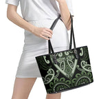 Aotearoa Ngati Awa Leather Tote Bag Maori Tribal Pattern