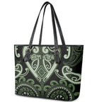 Aotearoa Ngati Awa Leather Tote Bag Maori Tribal Pattern