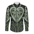 Custom Aotearoa Ngati Awa Long Sleeve Button Shirt Maori Tribal Pattern