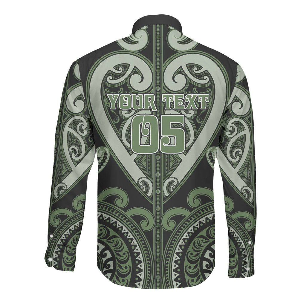 Custom Aotearoa Ngati Awa Long Sleeve Button Shirt Maori Tribal Pattern