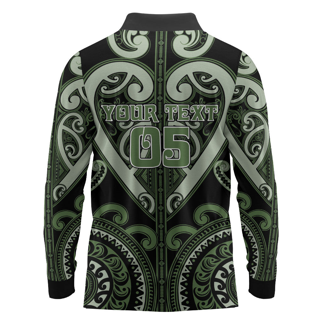 Custom Aotearoa Ngati Awa Long Sleeve Polo Shirt Maori Tribal Pattern