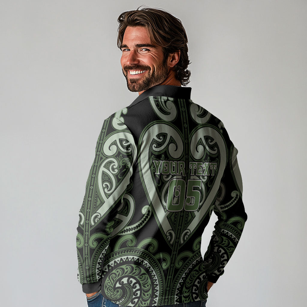 Custom Aotearoa Ngati Awa Long Sleeve Polo Shirt Maori Tribal Pattern