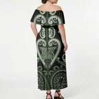 Custom Aotearoa Ngati Awa Off Shoulder Maxi Dress Maori Tribal Pattern