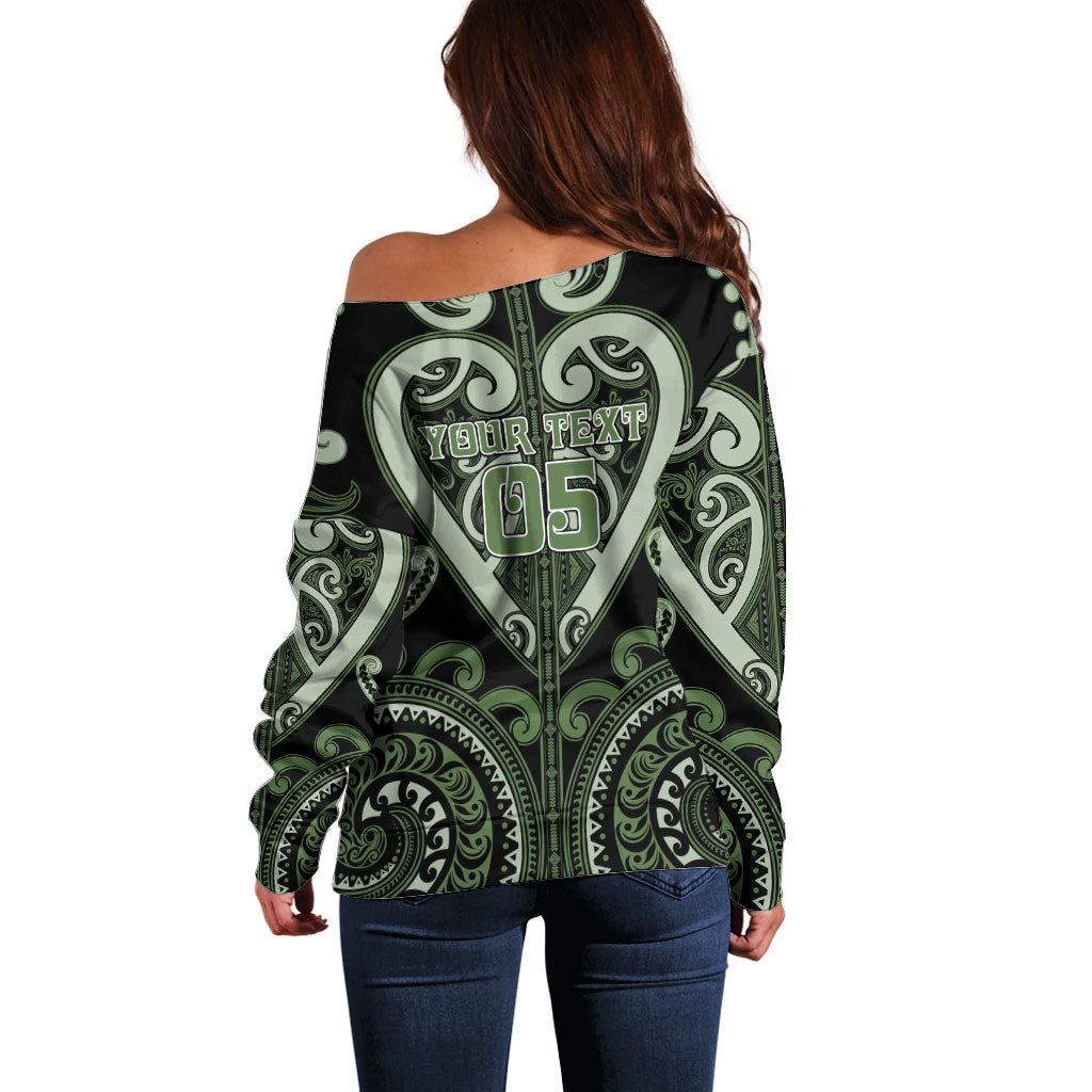 Custom Aotearoa Ngati Awa Off Shoulder Sweater Maori Tribal Pattern