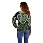 Custom Aotearoa Ngati Awa Off Shoulder Sweater Maori Tribal Pattern