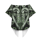 Custom Aotearoa Ngati Awa Off Shoulder Wrap Waist Top Maori Tribal Pattern