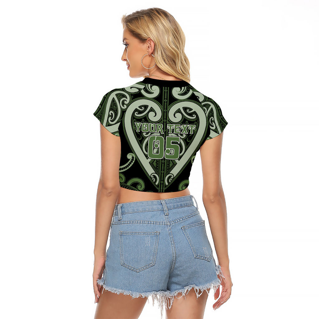 Custom Aotearoa Ngati Awa Raglan Cropped T Shirt Maori Tribal Pattern