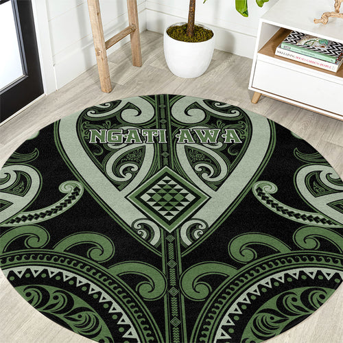 Aotearoa Ngati Awa Round Carpet Maori Tribal Pattern