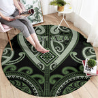 Aotearoa Ngati Awa Round Carpet Maori Tribal Pattern