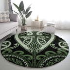 Aotearoa Ngati Awa Round Carpet Maori Tribal Pattern