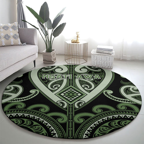 Aotearoa Ngati Awa Round Carpet Maori Tribal Pattern