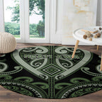 Aotearoa Ngati Awa Round Carpet Maori Tribal Pattern