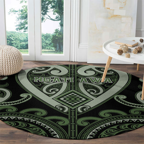 Aotearoa Ngati Awa Round Carpet Maori Tribal Pattern