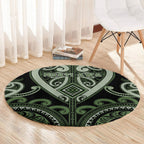 Aotearoa Ngati Awa Round Carpet Maori Tribal Pattern