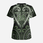 Custom Aotearoa Ngati Awa Scrub Top Maori Tribal Pattern