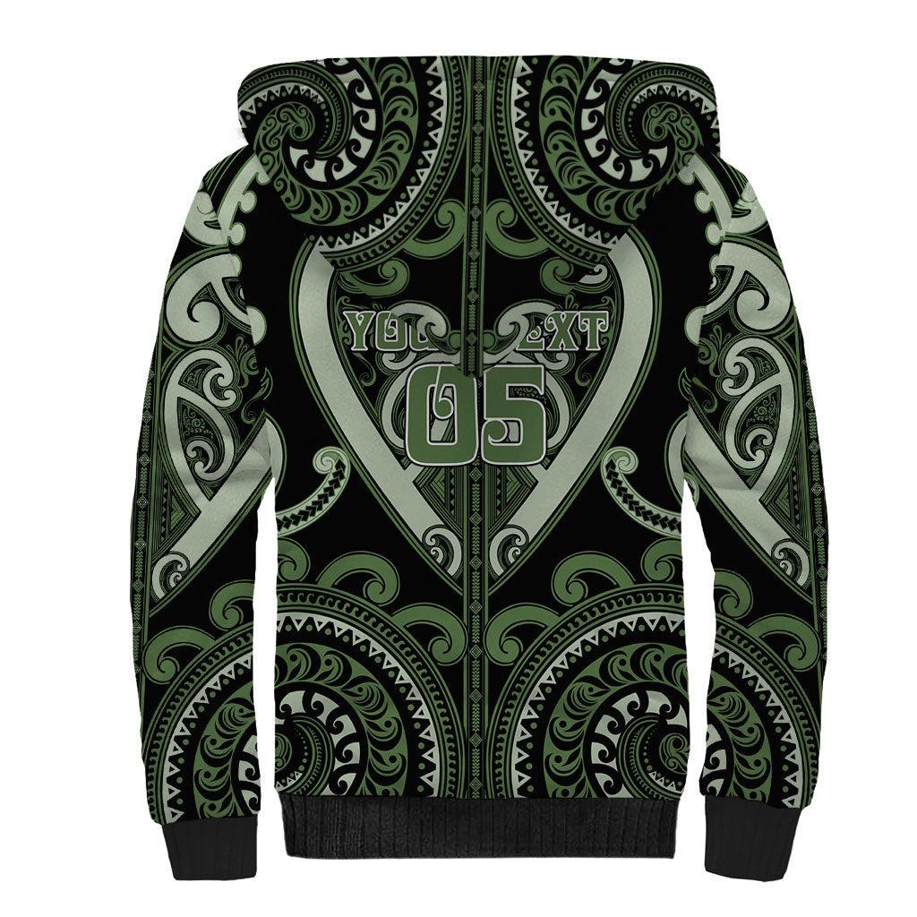 Custom Aotearoa Ngati Awa Sherpa Hoodie Maori Tribal Pattern
