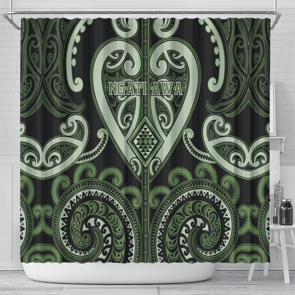 Aotearoa Ngati Awa Shower Curtain Maori Tribal Pattern