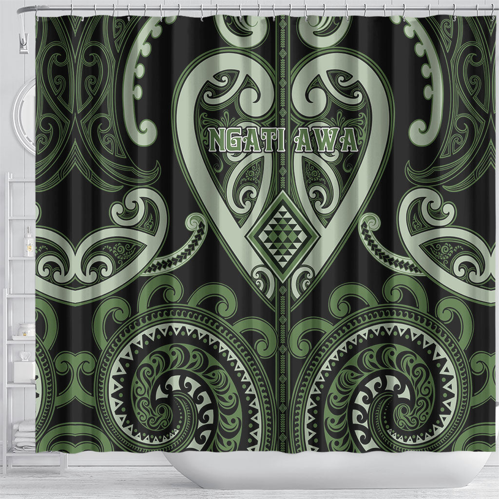 Aotearoa Ngati Awa Shower Curtain Maori Tribal Pattern