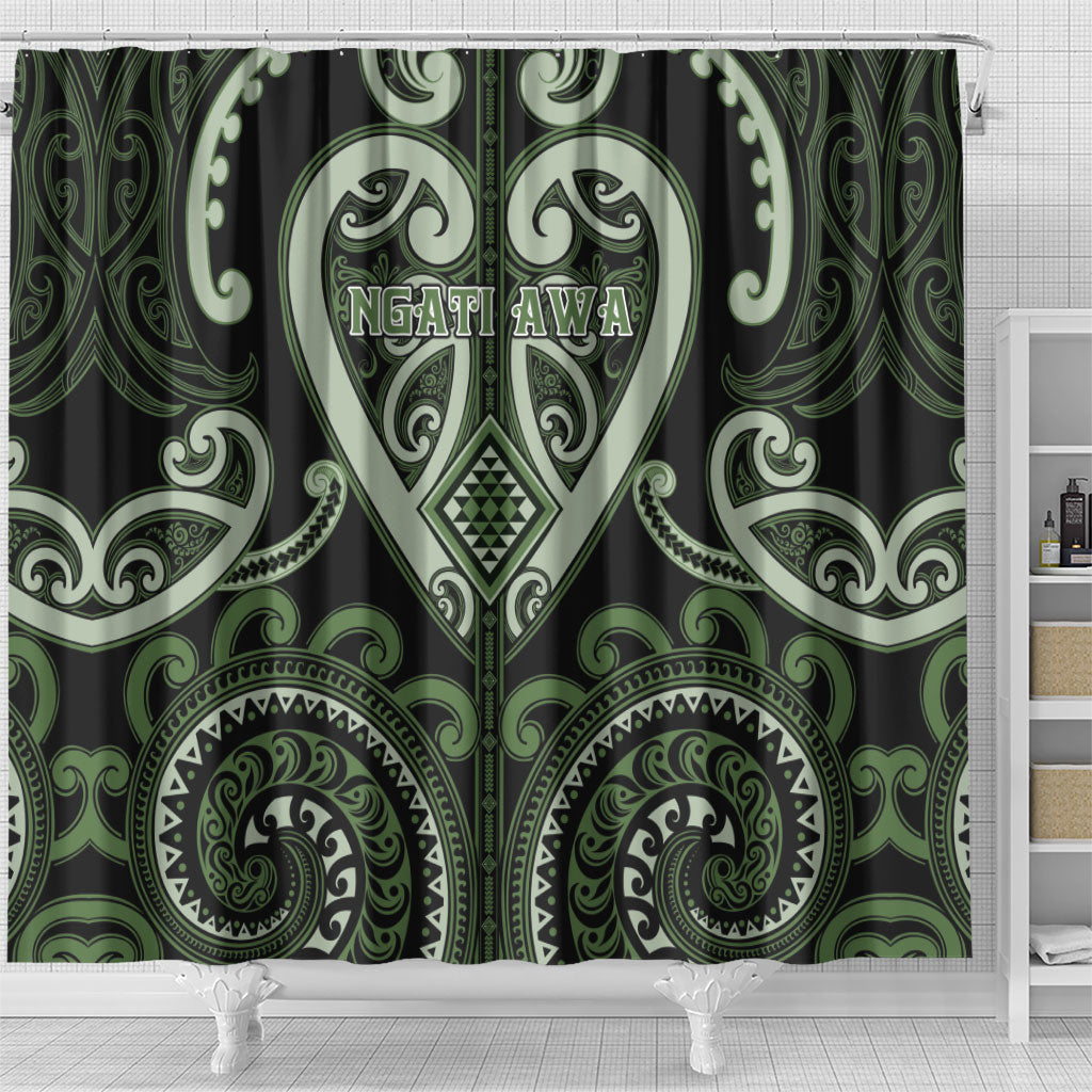 Aotearoa Ngati Awa Shower Curtain Maori Tribal Pattern