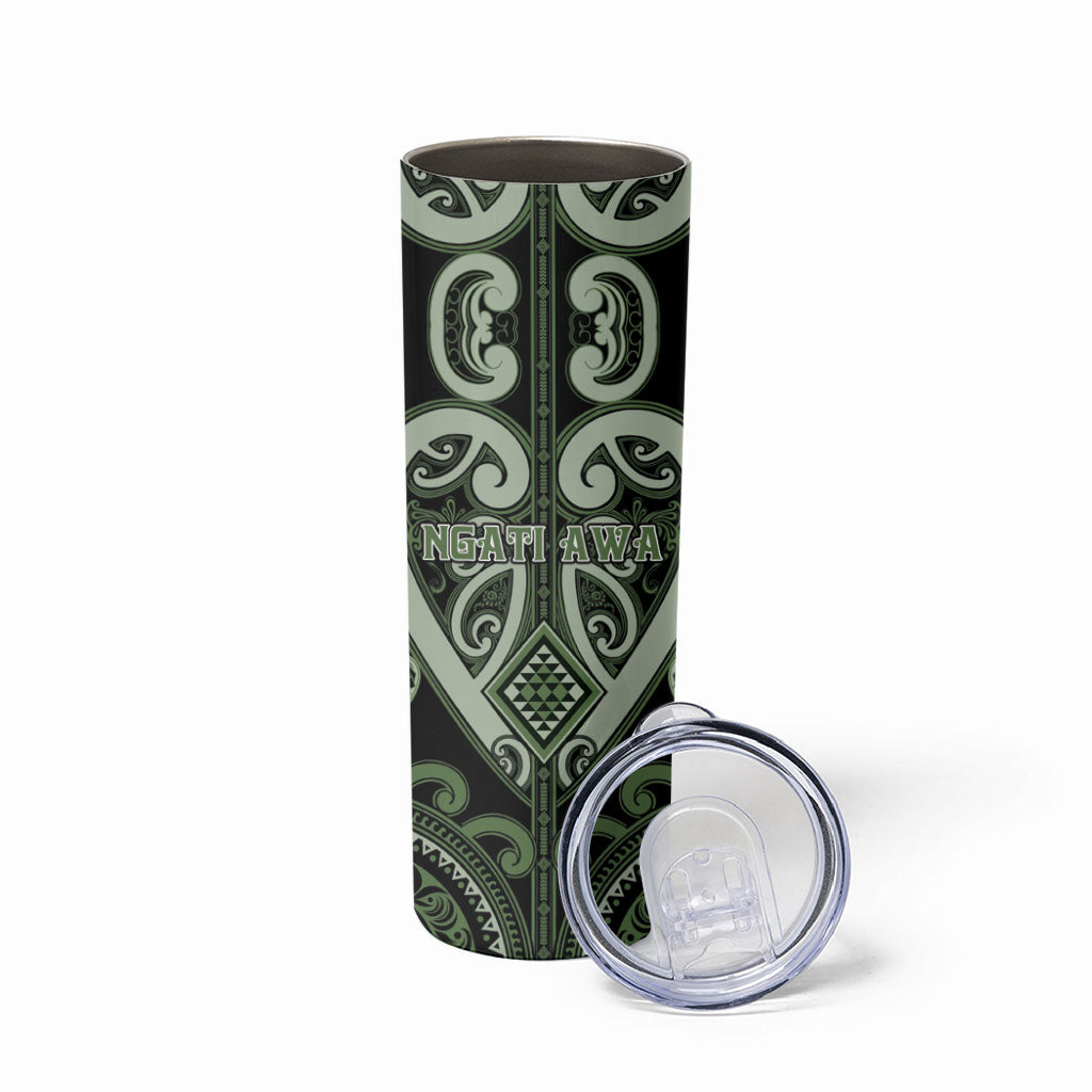 Custom Aotearoa Ngati Awa Skinny Tumbler Maori Tribal Pattern