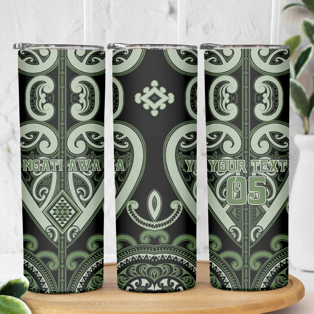 Custom Aotearoa Ngati Awa Skinny Tumbler Maori Tribal Pattern