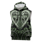 Custom Aotearoa Ngati Awa Sleeveless Hoodie Maori Tribal Pattern