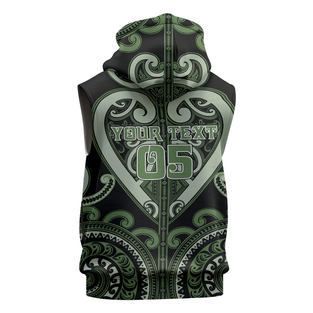 Custom Aotearoa Ngati Awa Sleeveless Hoodie Maori Tribal Pattern