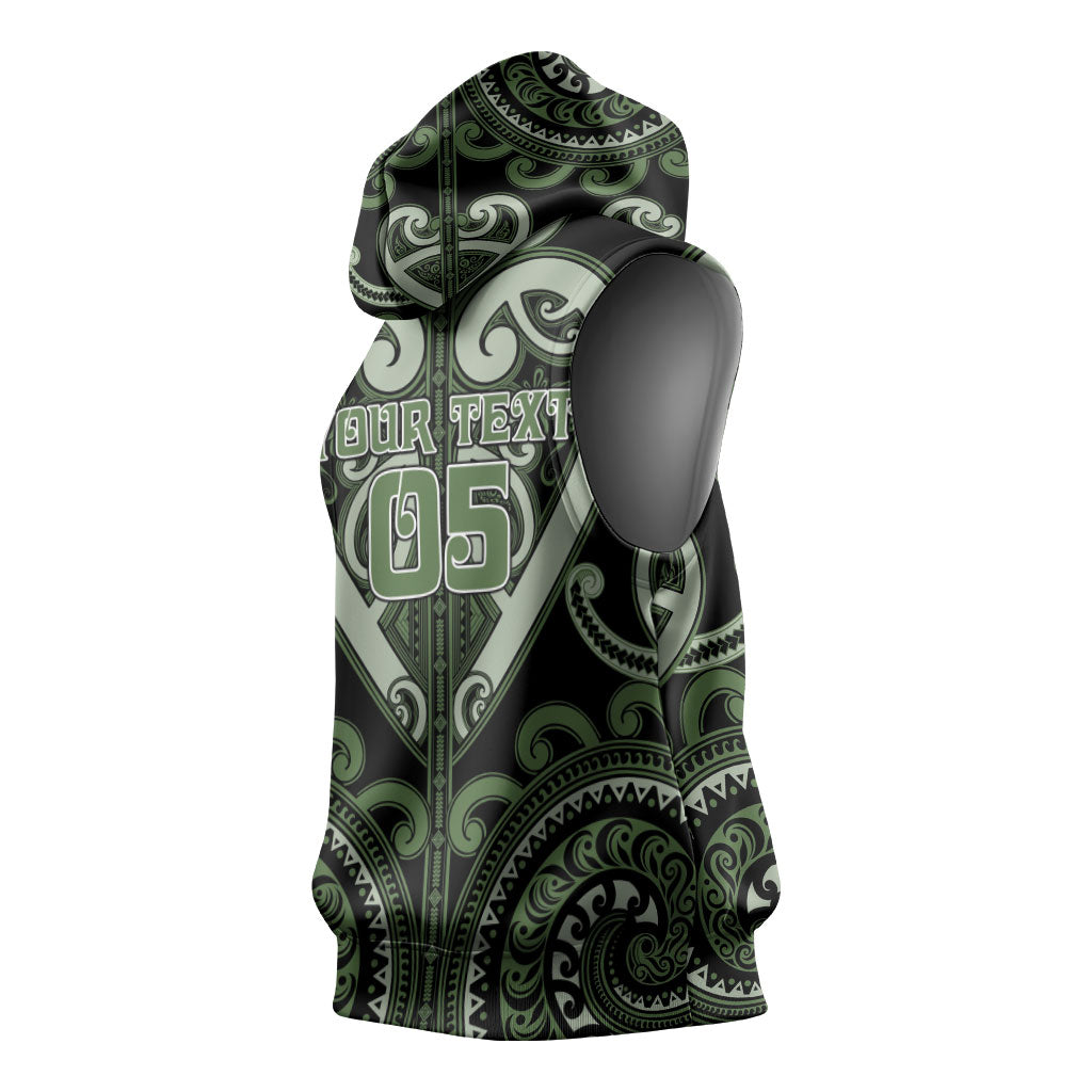 Custom Aotearoa Ngati Awa Sleeveless Hoodie Maori Tribal Pattern