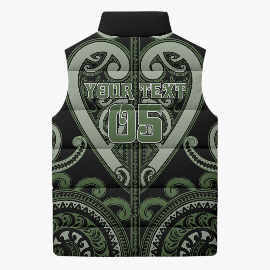 Custom Aotearoa Ngati Awa Sleeveless Puffer Jacket Maori Tribal Pattern